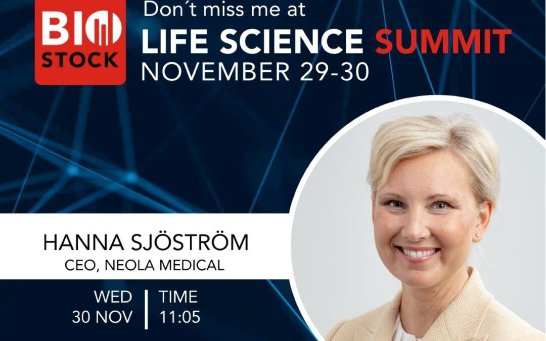 One week left – Neola Medical’s presentation at BioStock Life Science Fall Summit 2022