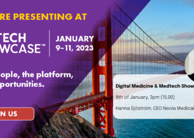 Neola Medical and CEO Hanna Sjöström will participate at J.P. Morgan Healthcare Conference 2023 in San Francisco and present at Digital Medicine and Medtech Showcase