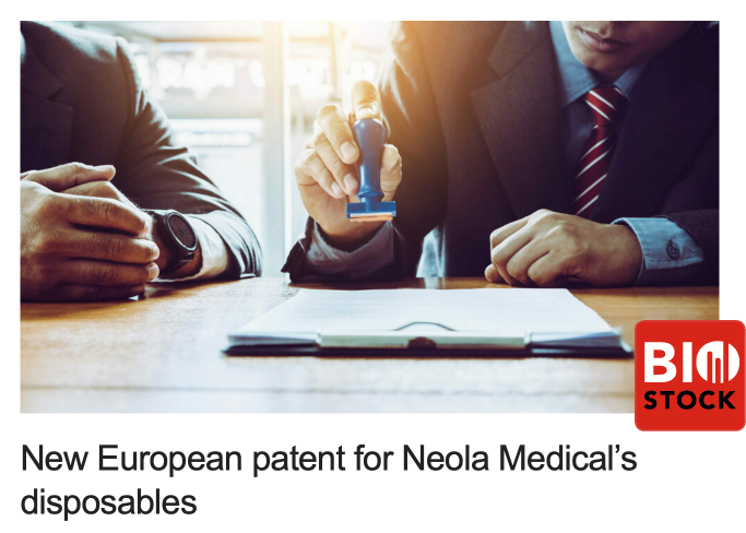 CEO Hanna Sjöström comments the new European patent for Neola Medicals disposables in new article by BioStock