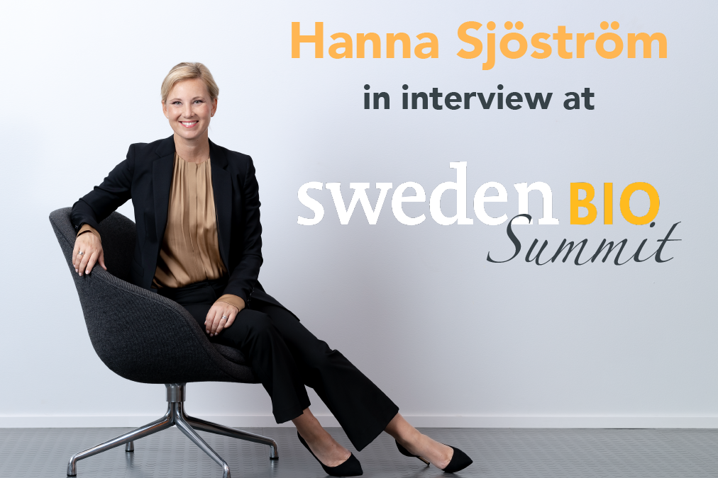 CEO Hanna Sjöström has been invited as a guest speaker at this year’s SwedenBIO Summit 2024 to discuss commercialization in international markets