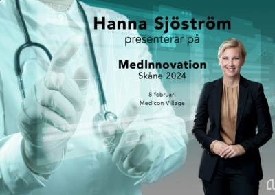 The strength of innovation from Skåne is being discussed with CEO Hanna Sjöström at MedInnovation 2024 at Medicon Village