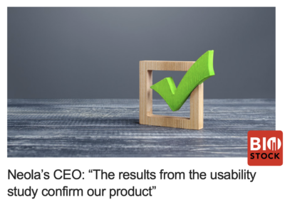 New interview by BioStock about the Human Factors Validation study with Neola® in the USA